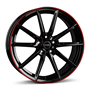 Borbet LX18 Black Glossy Rim Red